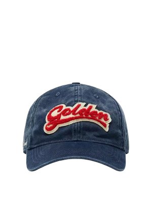 GOLDEN GOOSE: hats & caps - Red Logo Denim Baseball Hat