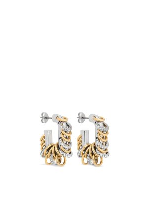 RABANNE: Earrings - Punk Rhinestone Gold Silver Earrings