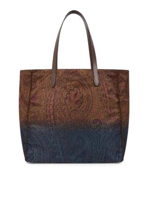 ETRO: totes bags - Brown Nylon Shopping Bag