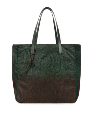 ETRO: totes bags - Green Nylon Shopping Bag