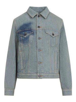 JEAN PAUL GAULTIER: denim jacket - Face Print Denim Jacket