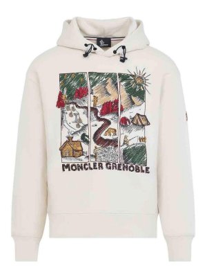 MONCLER: Sudaderas y suéteres - Sudadera - Beis