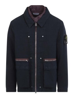 STONE ISLAND: Vestes-rembourrees - Blouson Rembourré - Bleu Foncé