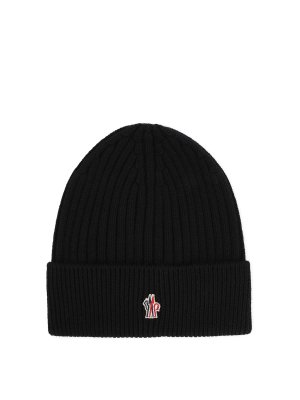 MONCLER: ニットキャップ - ビーニー帽 - 黒