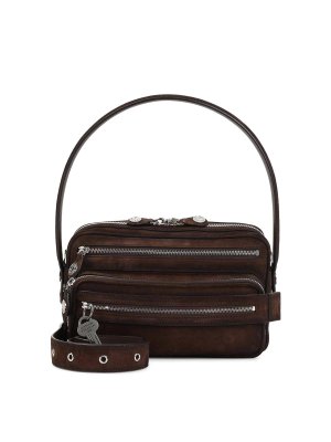 Acne Studios: cross body bags - Camero Party Suede Wax
