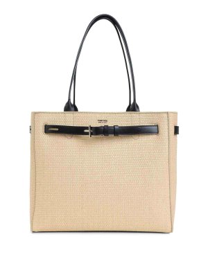 TOM FORD: totes bags - Raffia Smooth Calf Tote Bag