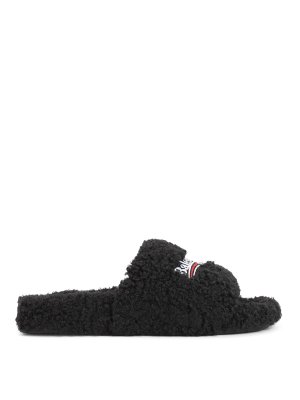 BALENCIAGA: sandals - Blenciaga Furry Fake Slide
