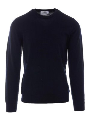 ALPHA STUDIO: crew necks - Black Wool Crew-Neck Sweater