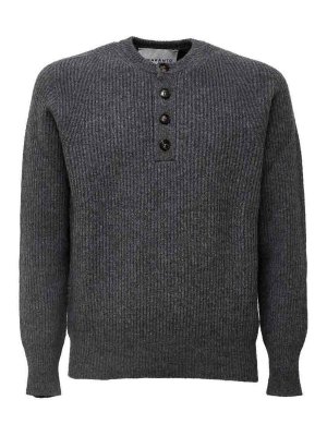 AMARANTO: Strickpullover mit Rundhalsausschnitt - Rundhalspullover - Grau
