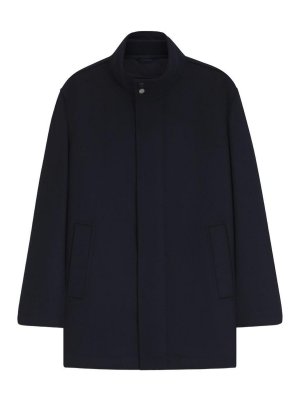 Hugo Boss: cappotti corti - Cappotto formale in lana e cashmere blu scuro
