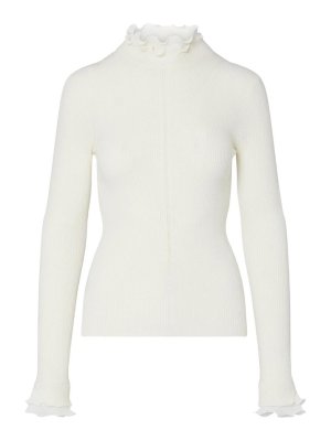 Liu Jo: maglia collo rotondo - Maglione dolcevita a coste bianco