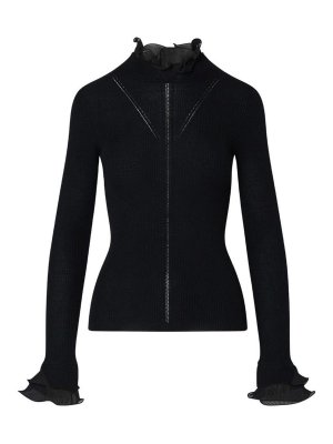 Liu Jo: maglia collo rotondo - Maglione dolcevita a coste nero
