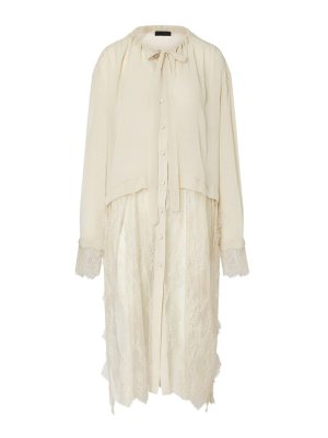 Liu Jo: shirts - White Shirt With Long Sheer Lace Veil