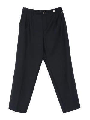 Myths: casual trousers - Blue Wool-Blend Trousers