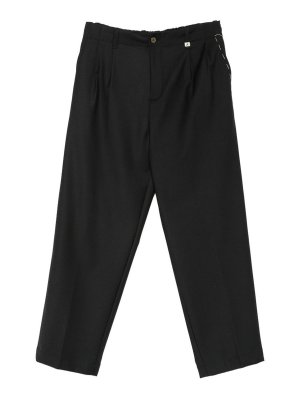 Myths: casual trousers - Black Wool-Blend Trousers