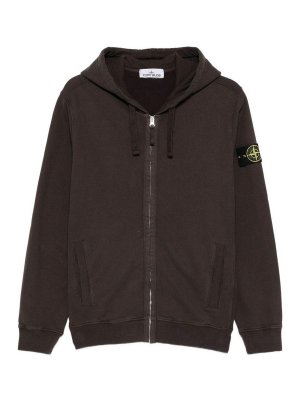 STONE ISLAND: Felpe e maglie - Felpa con cappuccio grigia con zip