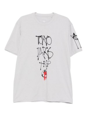 Y-3: T-shirts - T-Shirt - Grau