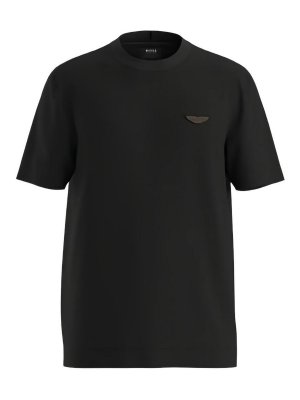 Hugo Boss: t-shirts - Thompson Black Cotton T-Shirt