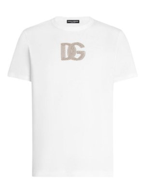 DOLCE & GABBANA: t-shirts - White T-Shirt With Gold Logo