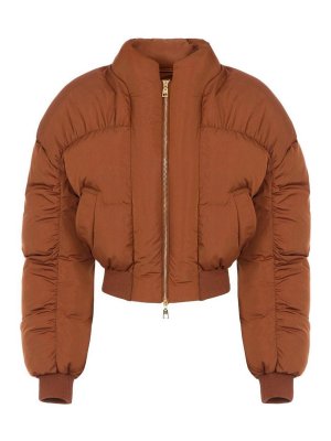 ELISABETTA FRANCHI: giacche bomber - Piumino bomber corto marrone tabacco