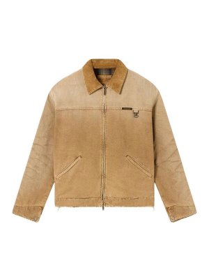 GOLDEN GOOSE: denim jacket - Reversible Beige Cotton Jacket