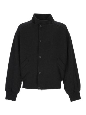 JACQUEMUS: giacche imbottite - Giacca Carrera in misto lana grigio scuro