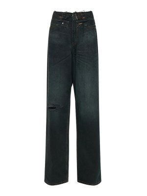 MM6 MAISON MARGIELA: jeans dritti, a sigaretta - Jeans a gamba dritta blu scuro