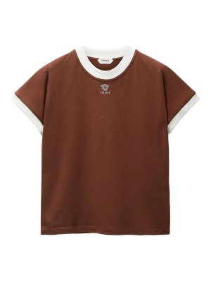 VERSACE: t-shirts - Brown Cotton T-Shirt