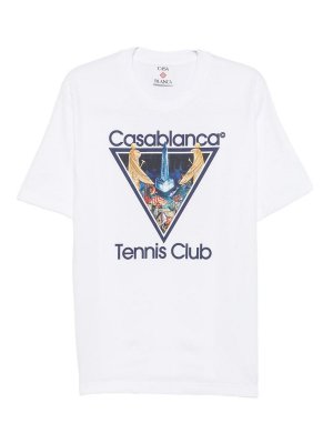 CASABLANCA: t-shirts - White Short-Sleeve T-Shirt With Graphic Print