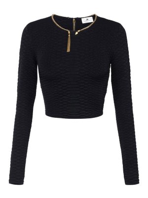 ELISABETTA FRANCHI: トップス＆タンクトップ - トップ/タンクトップ - 黒