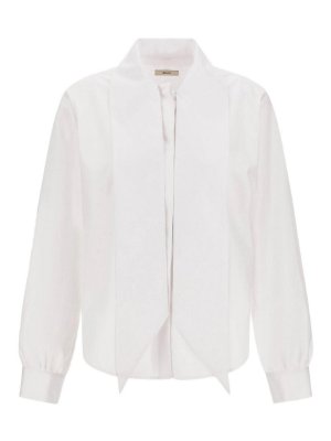 HERNO: camicie - Camicia Bianca In Cotone Con Collo Lavallire