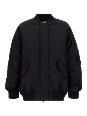 HERNO: bombers - Black Padded Bomber Jacket With Pockets