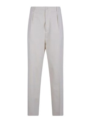 Semicouture: casual trousers - Beige Tera Wide-Leg Trousers