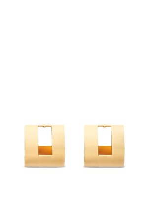 ELISABETTA FRANCHI: Earrings - Gold-Plated Rectangular Earrings