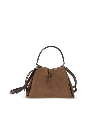 BRUNELLO CUCINELLI: Bucket bags - Brown Suede Bucket Bag