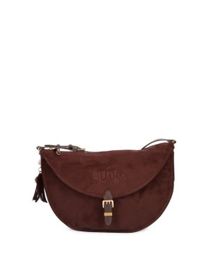 Liu Jo: shoulder bags - Brown Suede Half-Moon Bag