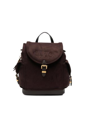 Liu Jo: zaini - Zaino In Ecopelle Marrone Con Tasche
