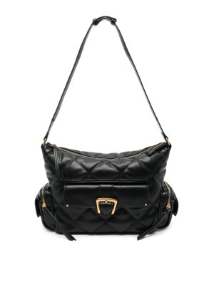 Liu Jo: shoulder bags - Black Quilted Faux-Leather Shoulder Bag