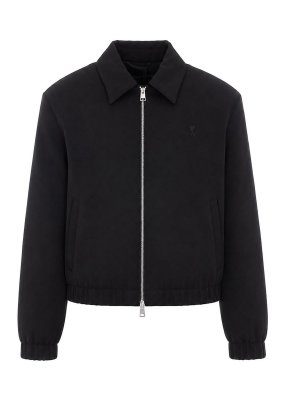 AMI PARIS: casual jackets - Black Ami De Coeur Jacket