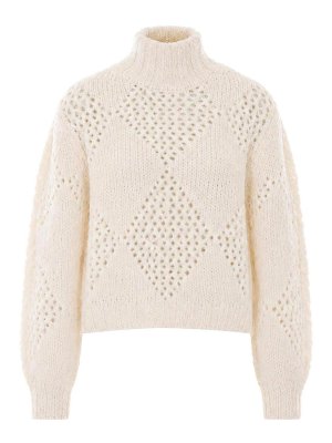 BALLANTYNE: Strickpullover mit Rundhalsausschnitt - Rundhalspullover - Weiß