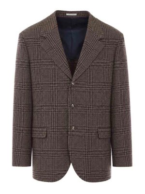 BRUNELLO CUCINELLI: blazers - Tailored Prince Of Wales Cashmere Jacket