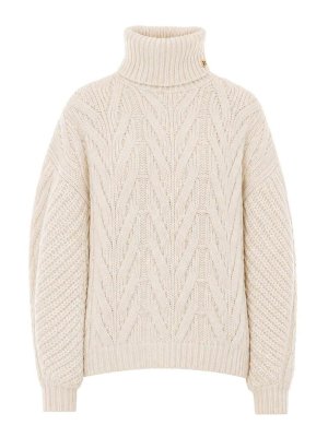 ELISABETTA FRANCHI: Rollkragenpullover  und Polo-Ausschnitt - Rollkragenpullover - Weiß