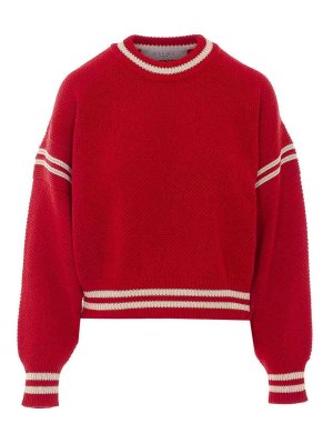 GOLDEN GOOSE: Strickpullover mit Rundhalsausschnitt - Rundhalspullover - Rot