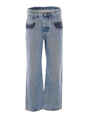 Maison Margiela: straight leg jeans - Stone Bleached Denim Jeans