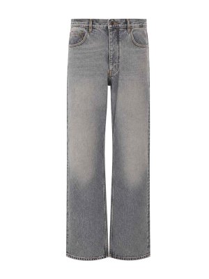 OFF-WHITE: Jeans Rectos - Vaqueros Rectos - Gris