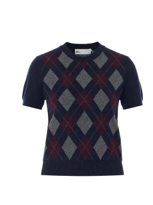 TORY BURCH: Suéteres con cuello pico - Suéter Cuello Redondo - Azul
