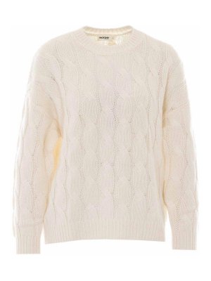 NOTSHY: Strickpullover mit Rundhalsausschnitt - Rundhalspullover - Weiß
