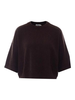 NOTSHY: Strickpullover mit Rundhalsausschnitt - Rundhalspullover - Braun
