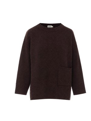 NOTSHY: Strickpullover mit Rundhalsausschnitt - Rundhalspullover - Braun