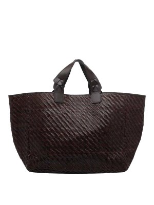 IBELIV: totes bags - Dark Brown Medium Elmio Tote Bag